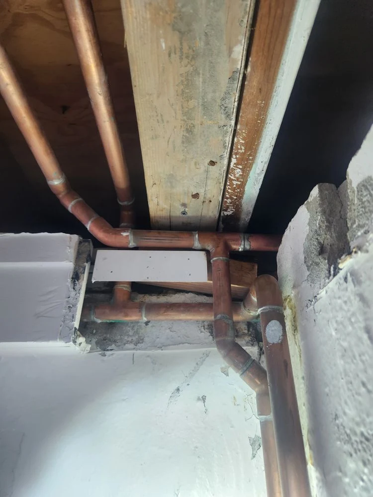 Copper pipe rough-in installation