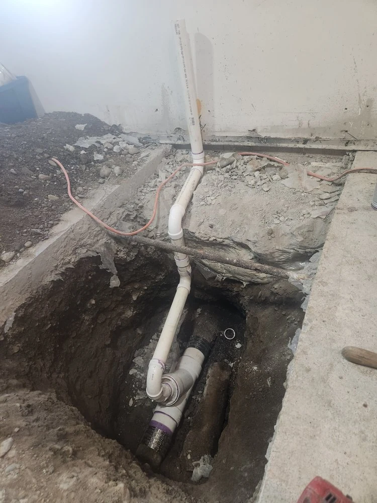 Underground water and drain line installation