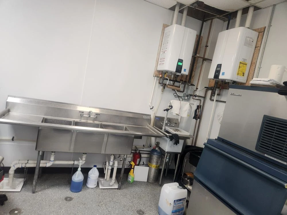Toilet installation, commercial restroom
