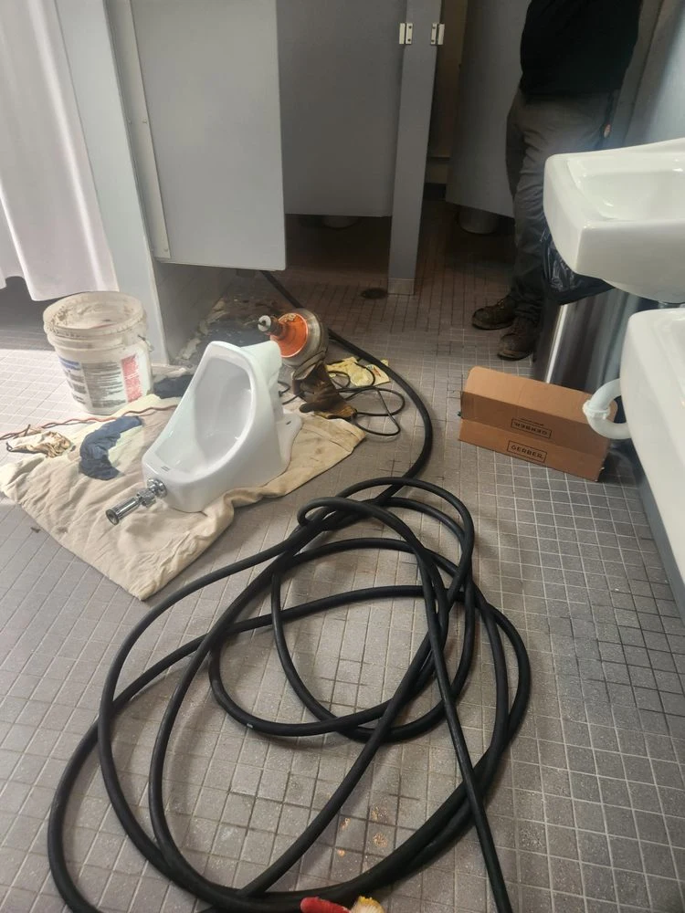 Urinal repair, commercial restroom